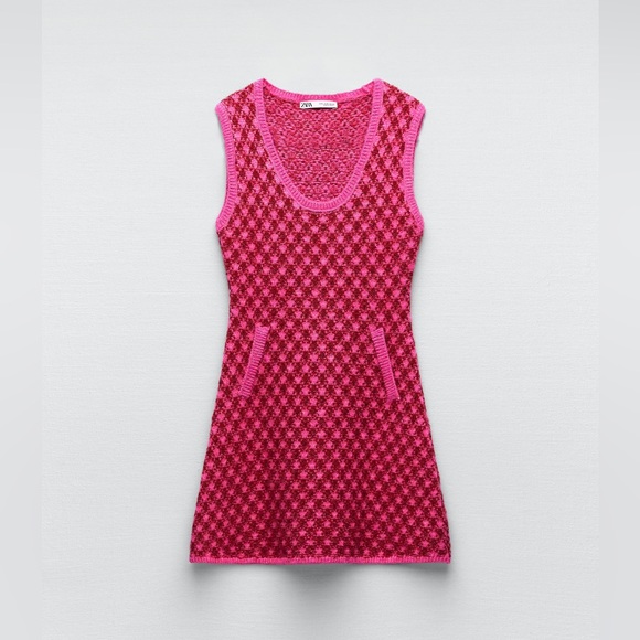 ZARA Pink Knit Dress - Picture 9 of 12